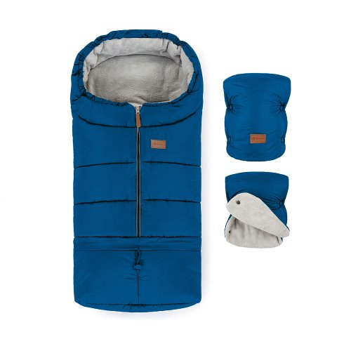 PETITE&MARS Jibot 3in1 winter bag set + Jasie stroller gloves Ocean Blue