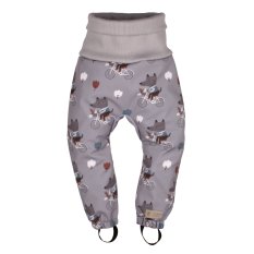 Verstelbare softshell kinderbroek met membraan Monkey Mum® - Fietsende wolven
