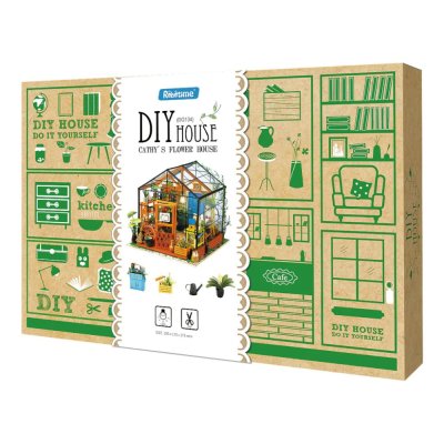 Puzzle 3D en bois RoboTime Miniature de maison Serre de fleurs