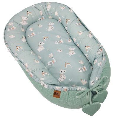 ÖKO Babynest VELVET Dogs Mint 90x60 cm