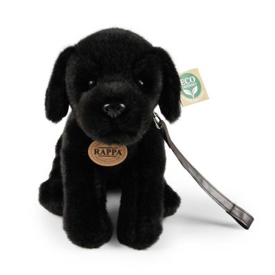 Rappa Câine de pluș labrador negru 25 cm ECO-FRIENDLY
