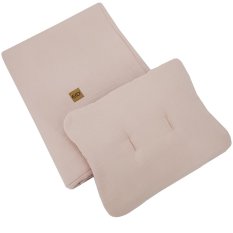 EKO Zestaw do łóżeczka 2-elementowy muślinowy Powder pink 30x40 cm, 75x100 cm
