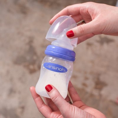 LANSINOH Babyflasche mit NaturalWaveTM Sauger 160 ml (S), 2 Stk