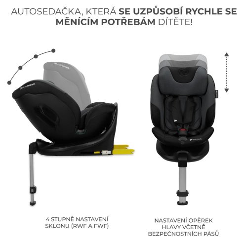 KINDERKRAFT SELECT Столче за кола i-Fix 40-150 см Графитно черно
