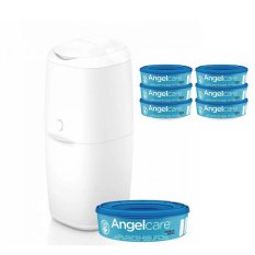 ANGELCARE Cesta para pañales Classic + 1 casete + casetes de repuesto 6uds