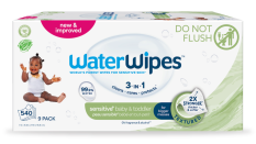 9X WATERWIPES Toallitas húmedas Baby&Toddler 3en1 60 unidades (540 unidades)