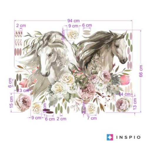 Детски стикери за стена - Романтичен стикер с коне