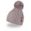 Czapka dziergana pompon guziki Outlast ® - jasnoszara