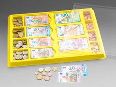Wissner Kunststoffkasse mit Euro-Banknoten und Münzen