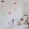 Wall stickers - Hills and balloons in pink