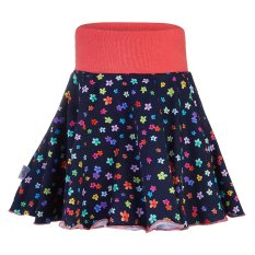 Spódnica kołowa - ciemnoniebieskie kwiatki