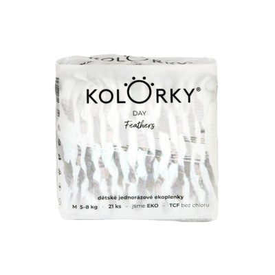 KOLORKY DAY Windeln Einweg Öko, Federn M (5-8 kg) 21 Stk