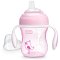 Kubek edukacyjny CHICCO Przejście z uchwytami 200 ml różowy 4m+