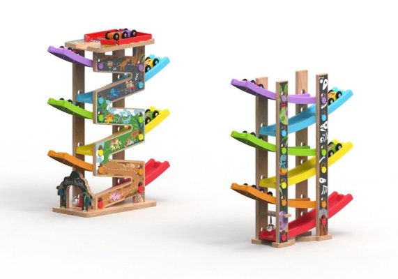 2Kids Toys Große Rennbahn 6 Rampen