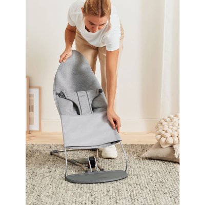 BABYBJÖRN Babywippe Bliss Hellgrau 3D Jersey mit Spielzeug Soft Friends