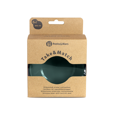 PETITE&MARS Miska silikonová s přísavkou Take&Match Misty Green 6m+