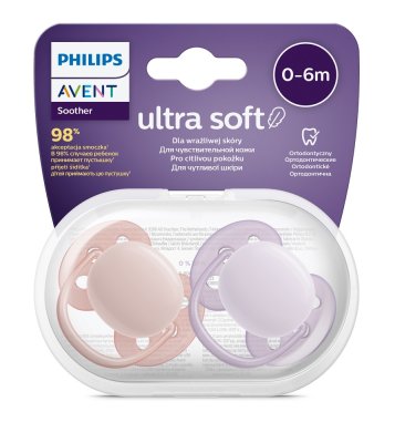 Philips AVENT Schnuller Ultrasoft Premium neutral 0-6m Mädchen, 2 Stk