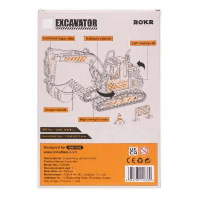 RoboTime 3D Rompecabezas de Madera Mecánico Excavadora