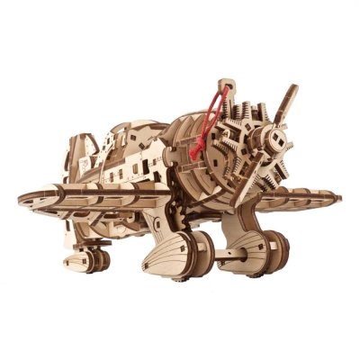 Puzzle 3D en bois mécanique Ugears Avion Mad Hornet