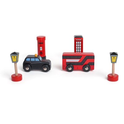 Bigjigs Rail Set med trafikmärken i trä