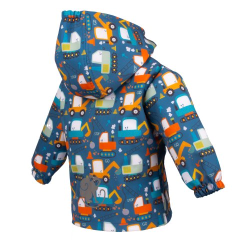 Children's softshell jacket with membrane Monkey Mum® - Playful construction site, 2nd quality - size 98/104