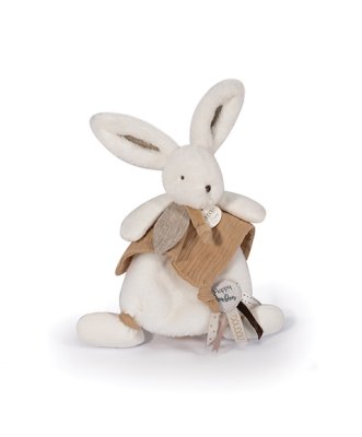 Doudou Set de regalo - Conejito de peluche con mantita de apego 25 cm beige