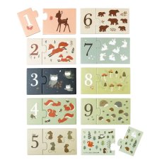 A Little Lovely Company - přiřazovací puzzle – počítání s kamarády z lesa