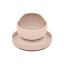 PETITE&MARS Conjunto de jantar silicone TAKE&MATCH 2 pcs prato + tigela Desert Sand 6m+