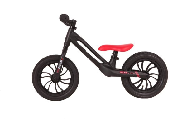 QPLAY Bicicleta de Equilíbrio Racer air (Titanium) Preto/Vermelho, idade 3 - 6 anos, até 30 kg