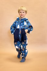 Monkey Mum® Softshell jumpsuit met membraan - Vossen en paddenstoelen - maat 98/104, 110/116