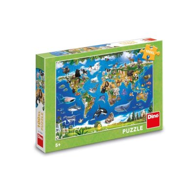 Dino Puzzle Mapa dos Animais 100 Peças XL