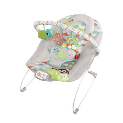 BRIGHT STARTS Chaise longue vibrante avec mélodie Happy Safari 0 m+, jusqu'à 9 kg, 2019