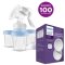 Tiralatte Philips AVENT. manuale latte con sistema VIA + Coppette assorbilatte monouso 24 pz