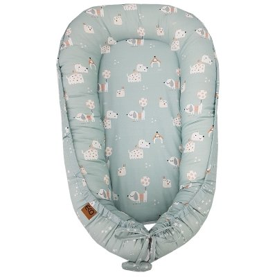 Nido EKO para bebé de algodón reversible Dogs Stars Mint 90x60 cm