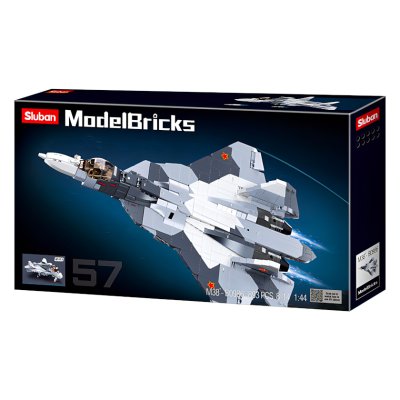 Sluban Model Bricks M38-B0986 Avion de chasse à réaction Su-57 2 en 1