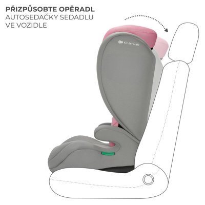 KINDERKRAFT Bilbarnstol i-Spark i-Size 100-150 cm Rosa