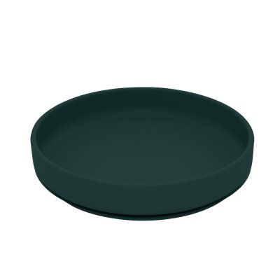 PETITE&MARS Juego de comedor silicona TAKE&MATCH 2 piezas plato + cubiertos Misty Green 6m+