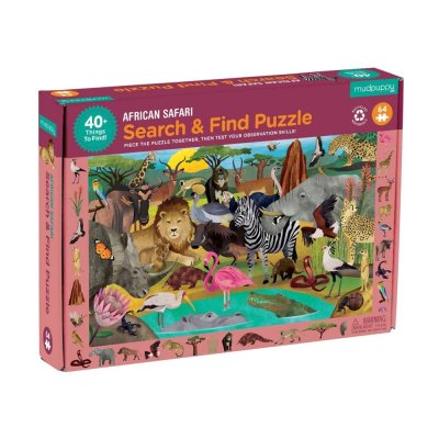 Mudpuppy Puzzle componi e cerca Safari 64 pezzi