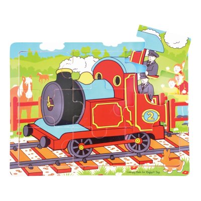Bigjigs Toys Drewniane puzzle pociąg 9 elementów