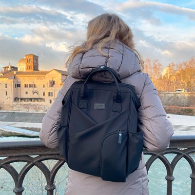 BABYONO Wickeltasche / Rucksack Modern Style black