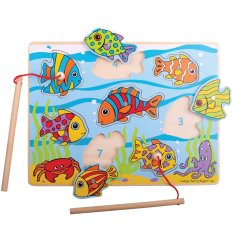 Bigjigs Toys Jeu de pêche magnétique sur plateau