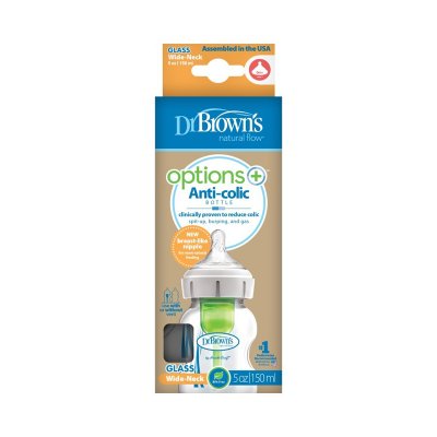 DR.BROWN'S Anti-Kolik-Flasche Options+ Weithals 150 ml Glas