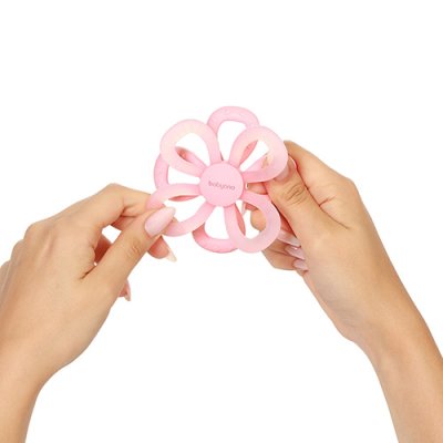 BABYONO Silicone Teether Flower - Pink