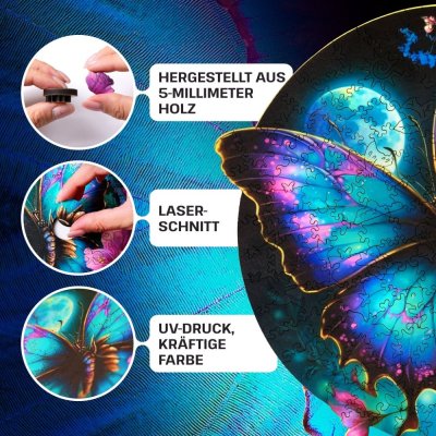 EscapeWelt Drewniane puzzle Motyl 200 elementów