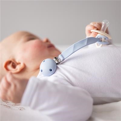BABYONO Schnullerclip aus Silikon – Blau