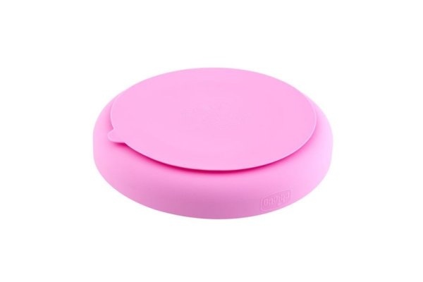 CHICCO Silikonteller, rosa 12m+
