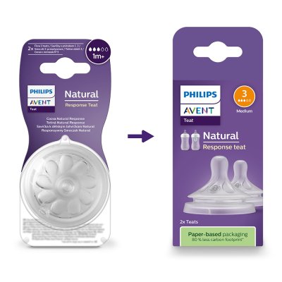 Philips AVENT Schnuller Natural Response 3 langsamer Fluss 1m+, 2 Stk