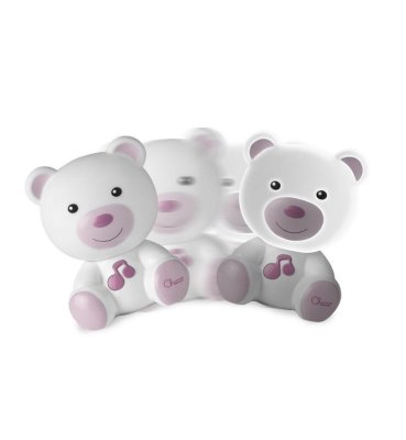 CHICCO Nachtlicht mit Musik-Teddybär rosa ab 0 Monaten
