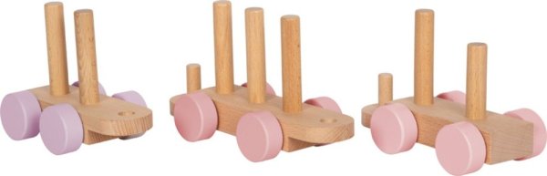 small foot Aufsteck-Holzzug rosa