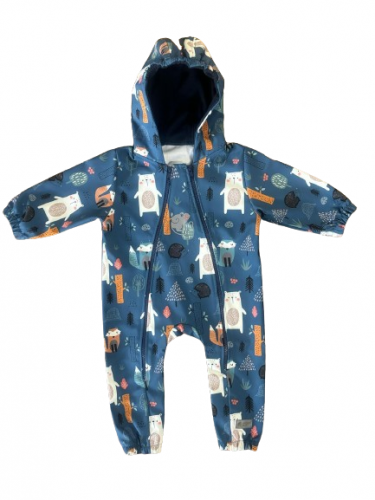 Monkey Mum® Softshell jumpsuit med membran - Nattdjur - storlek 62/68, 74/80
